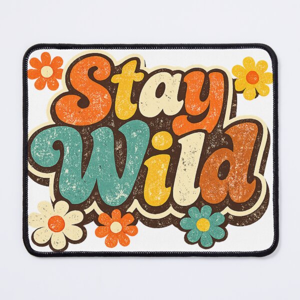 Item preview, Stay Wild Vintage 70s Retro Flower T-Shirt designed and sold by Saad Art.