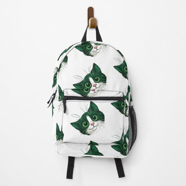 Item preview, Cute Green Cat Illustration - Whimsical Feline Portrait designed and sold by Golden Threads Studio.