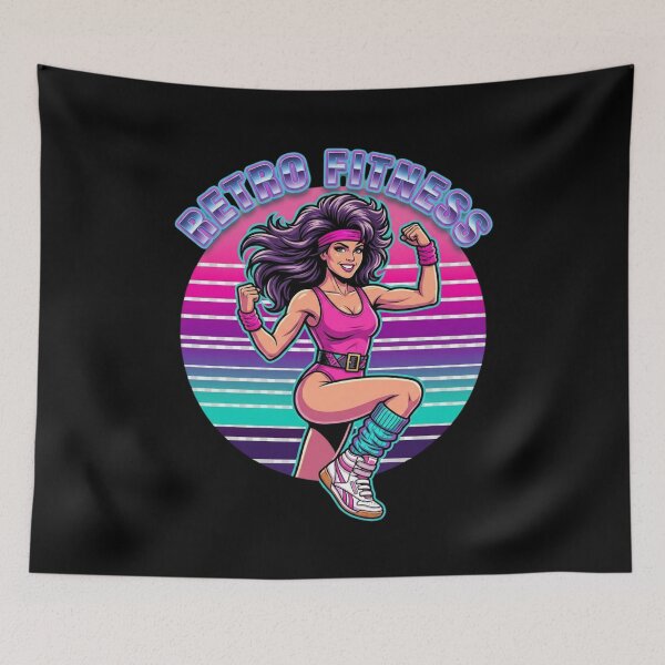 Item preview, 80s Retro Fitness Aerobics Goddess Vaporwave Icon designed and sold by KelliesGrafix.