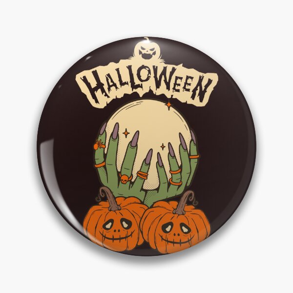 Item preview, Retro Witch Hands Halloween - Spooky Pumpkin & Moon Art designed and sold by PrimalBeastLab.