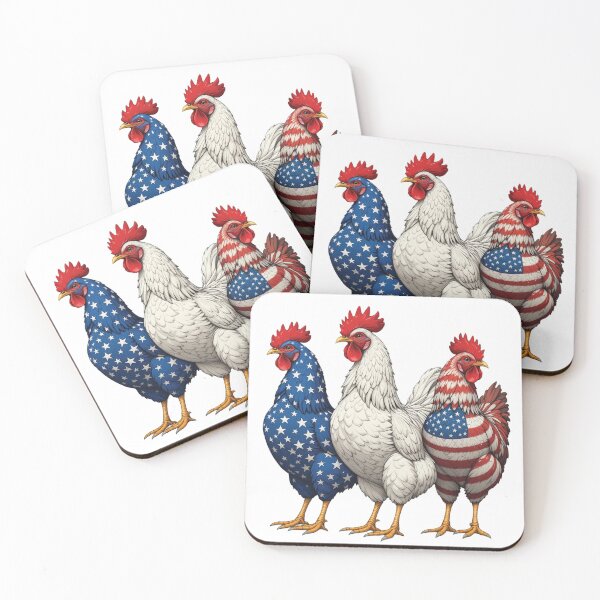 Item preview, Patriotic Roosters American Flag - Funny Country 4th of July designed and sold by VineVibe16Studio.