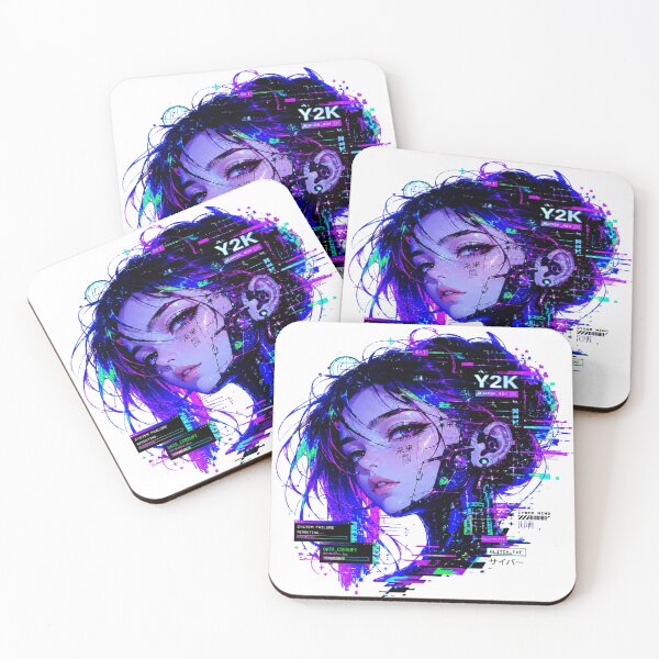 Item preview, Cyber Glitch Girl Sticker | Futuristic Y2K Digital Art | Neon Sci-Fi Character designed and sold by StickersHul.