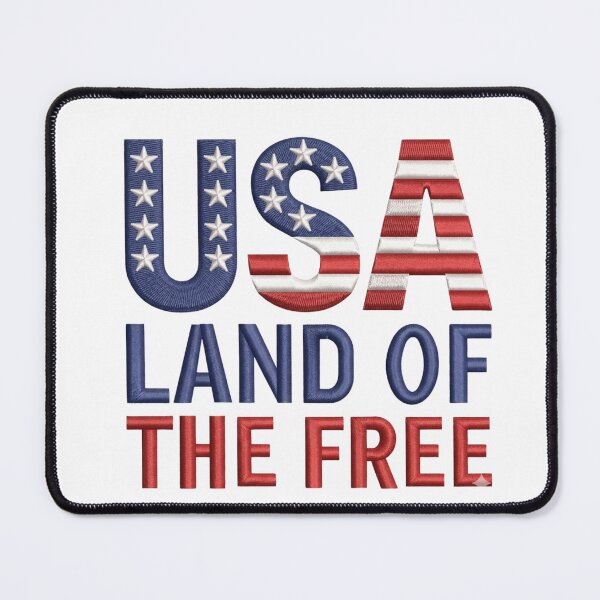 Item preview, USA Land of the Free – Patriotic American Flag Embroidery Design designed and sold by DoodloraStudio.