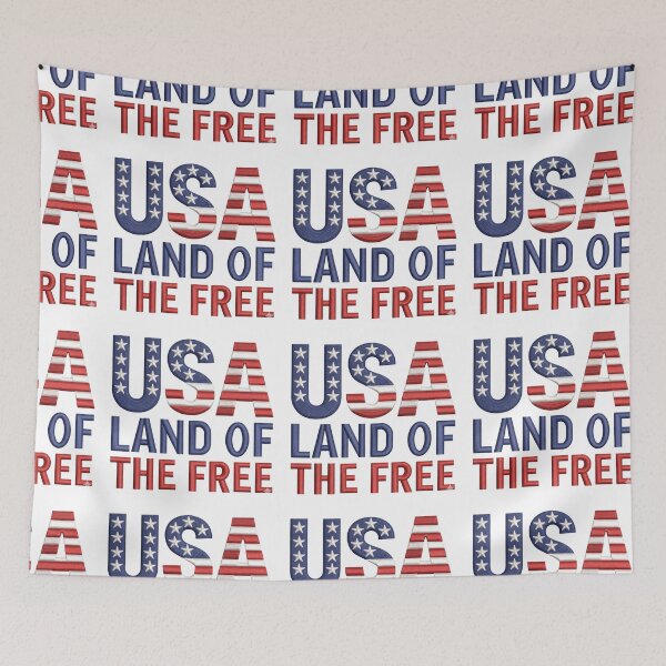 Item preview, USA Land of the Free – Patriotic American Flag Embroidery Design designed and sold by DoodloraStudio.