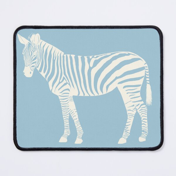Item preview, Cream Monochrome Zebra on Dusty Blue Scandinavian Style Animal Illustration designed and sold by Nasdigitalart.