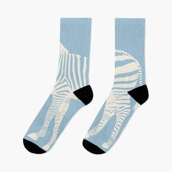 Item preview, Cream Monochrome Zebra on Dusty Blue Scandinavian Style Animal Illustration designed and sold by Nasdigitalart.