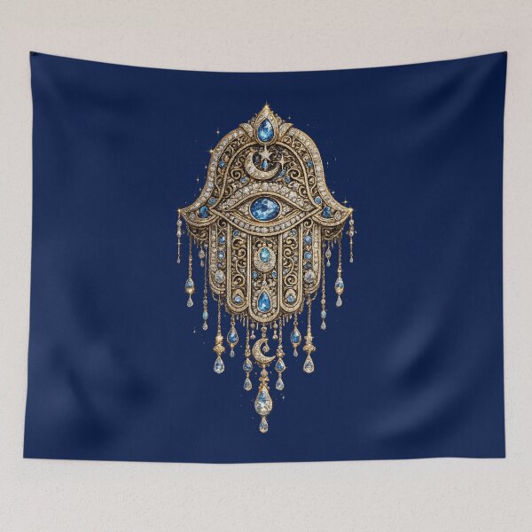 Item preview, Royal Hamsa Hand | Traditional Tunisian Gold Art designed and sold by Rawafi Art Studio.