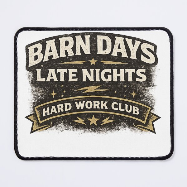 Item preview, Barn Days Late Nights Hard Work Club Vintage Country Aesthetic - Retro Farming and Rural Life Art designed and sold by batoot1.