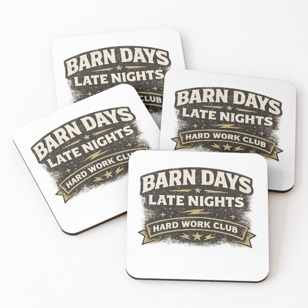 Item preview, Barn Days Late Nights Hard Work Club Vintage Country Aesthetic - Retro Farming and Rural Life Art designed and sold by batoot1.