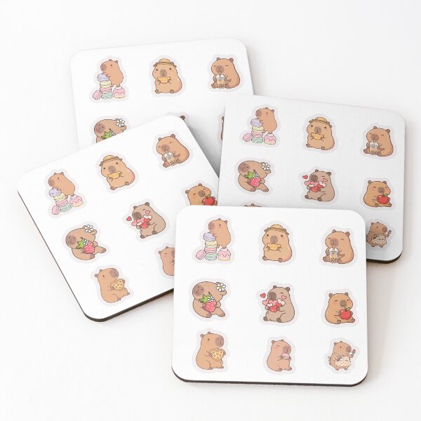 Item preview, CUTE KAWAII CAPYBARA FREINDS STICKER SHEET designed and sold by KAWAII STUDIO NB.