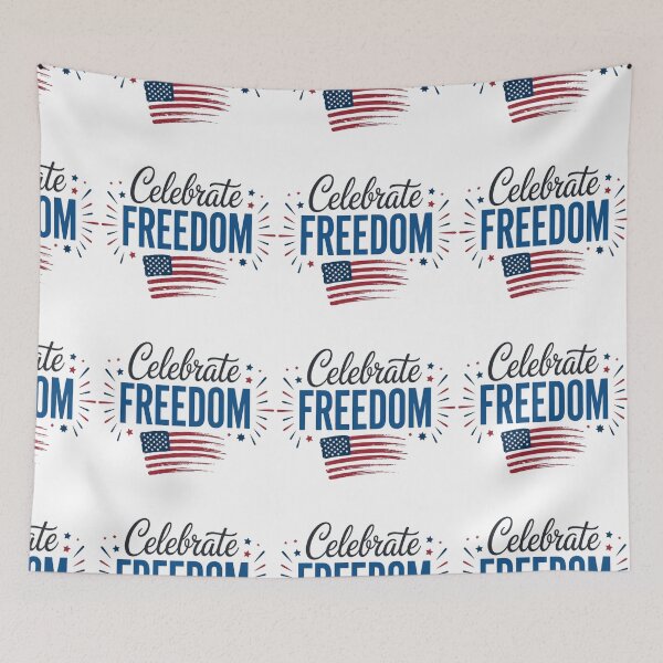 Item preview, Celebrate Freedom – Patriotic American Flag Fourth of July Design designed and sold by DoodloraStudio.