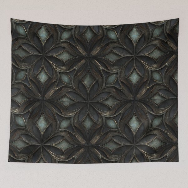 Item preview, Dark Gothic Floral Metal Seamless Pattern designed and sold by MegaNovaArt.