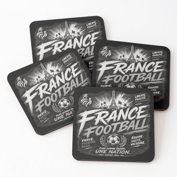 Item preview, France Football Black White Typography Design | Modern National Soccer Artwork designed and sold by TKOprintdesigns.