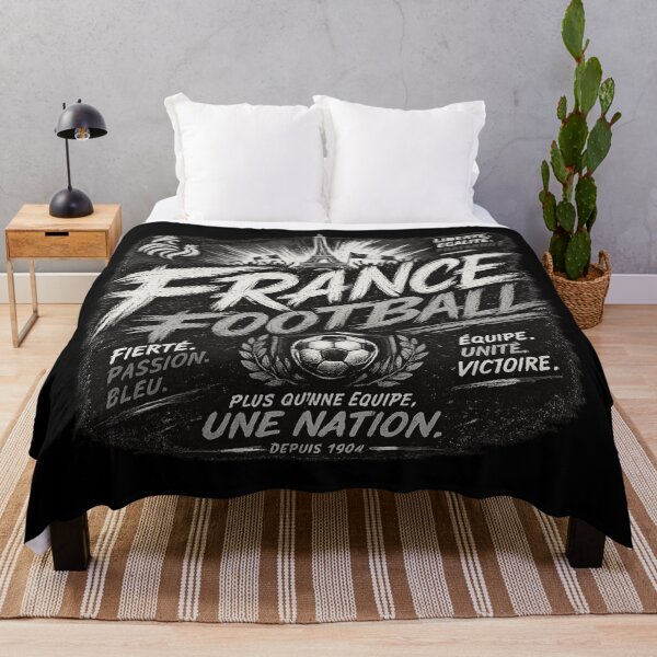 Item preview, France Football Black White Typography Design | Modern National Soccer Artwork designed and sold by TKOprintdesigns.