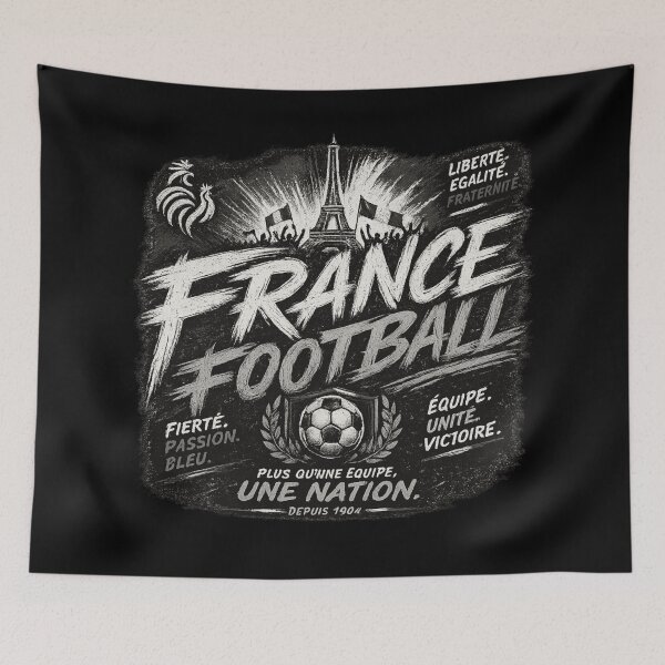 Item preview, France Football Black White Typography Design | Modern National Soccer Artwork designed and sold by TKOprintdesigns.