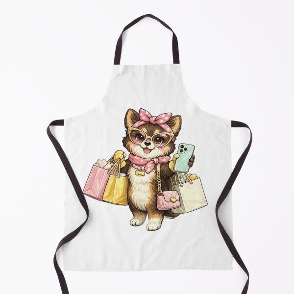 Item preview, Cute Shopping Puppy Sticker - Kawaii Fashion Dog Graphic designed and sold by VeloraCrafts.