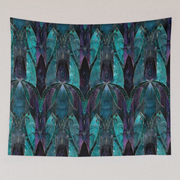 Item preview, Neo Gothic Abstract Teal Pattern designed and sold by MegaNovaArt.