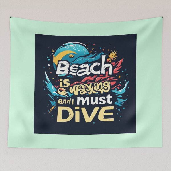 Item preview, Beach is waving and I must dive in designed and sold by Jsw-speedartja.