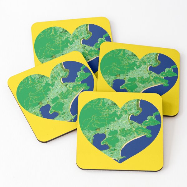Item preview, Rio de Janeiro Heart Map – Brazilian Football Inspired City Art designed and sold by BottleGnome.