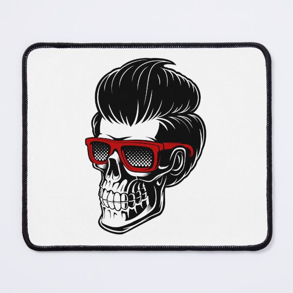Item preview, Cool Rockabilly Skull Pompadour Red Sunglasses designed and sold by Gravelpeak Co..