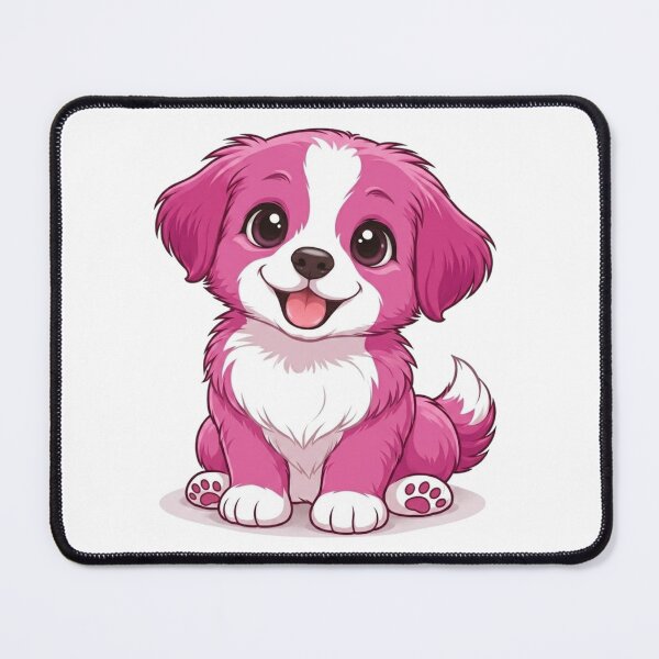 Item preview, Pink Puppy Cartoon Illustration Cute Dog Art designed and sold by Golden Threads Studio.