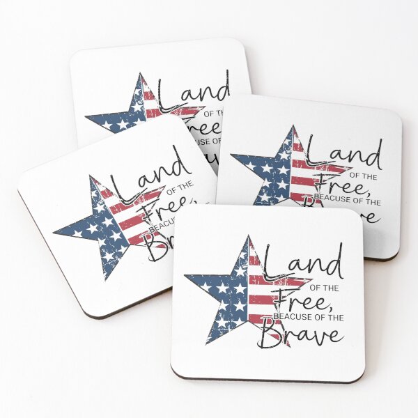 Item preview, Land of the Free Because of the Brave – Patriotic USA Flag Star Design designed and sold by DoodloraStudio.