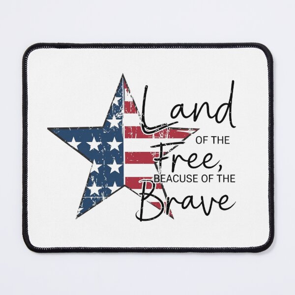 Item preview, Land of the Free Because of the Brave – Patriotic USA Flag Star Design designed and sold by DoodloraStudio.