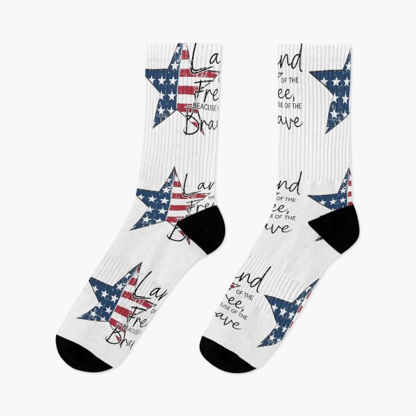Item preview, Land of the Free Because of the Brave – Patriotic USA Flag Star Design designed and sold by DoodloraStudio.
