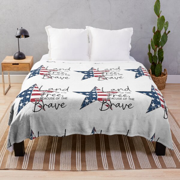 Item preview, Land of the Free Because of the Brave – Patriotic USA Flag Star Design designed and sold by DoodloraStudio.