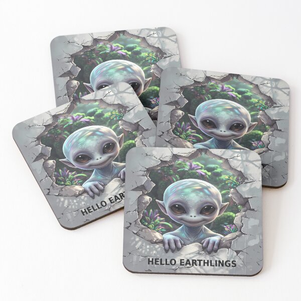Item preview, Hello Earthlings - Cute Baby Alien Pop Art designed and sold by Modern Nest Art.