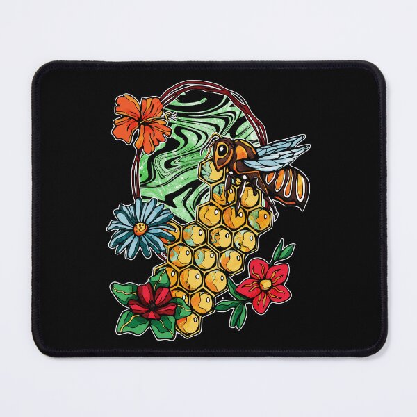 Item preview, Cute bee and colorful flowers, Save the bees on black designed and sold by NadiaChevrel.