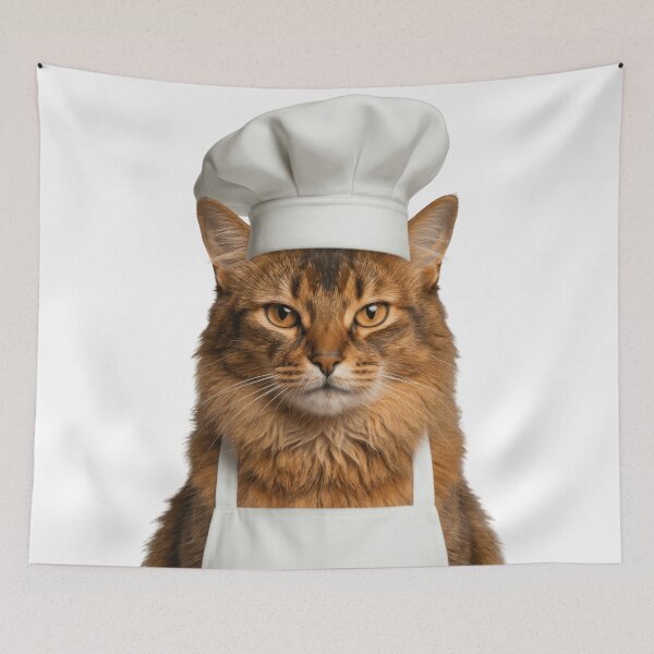 Item preview, Funny Somali Cat Chef Realistic Animal Cooking Humor Art designed and sold by LazyOwlStore.