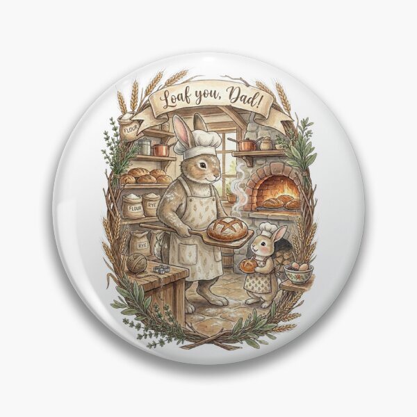 Item preview, Loaf You Dad Funny Baker Bunny Watercolor Father's Day Gift designed and sold by TatiK-Treasures.
