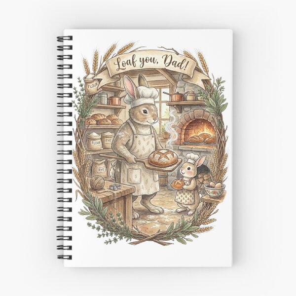 Item preview, Loaf You Dad Funny Baker Bunny Watercolor Father's Day Gift designed and sold by TatiK-Treasures.