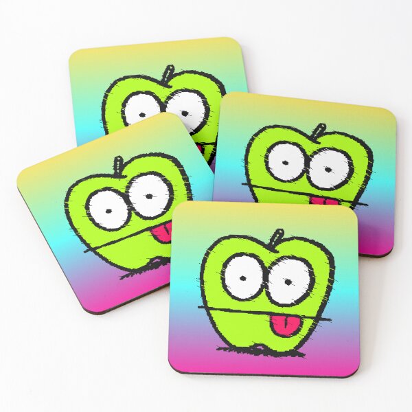 Item preview, Green Apple Glitch Big Eyes Neon Gradient Kawaii Gift designed and sold by AstronautMerch.