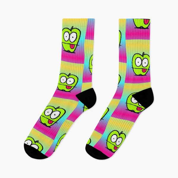 Item preview, Green Apple Glitch Big Eyes Neon Gradient Kawaii Gift designed and sold by AstronautMerch.