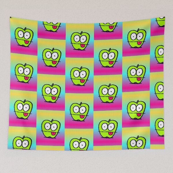 Item preview, Green Apple Glitch Big Eyes Neon Gradient Kawaii Gift designed and sold by AstronautMerch.
