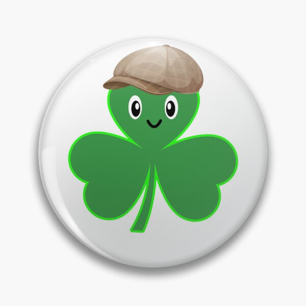 Item preview, Séamus the Shamrock Cute Irish Clover Character with Flat Cap designed and sold by heartofireland.