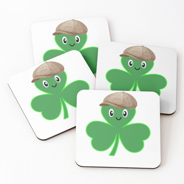 Item preview, Séamus the Shamrock Cute Irish Clover Character with Flat Cap designed and sold by heartofireland.