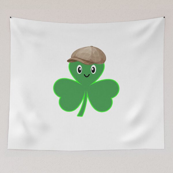 Item preview, Séamus the Shamrock Cute Irish Clover Character with Flat Cap designed and sold by heartofireland.