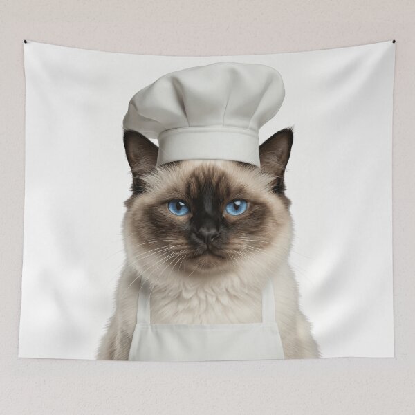 Item preview, Funny Birman Cat Chef Realistic Animal Cooking Humor Art designed and sold by LazyOwlStore.