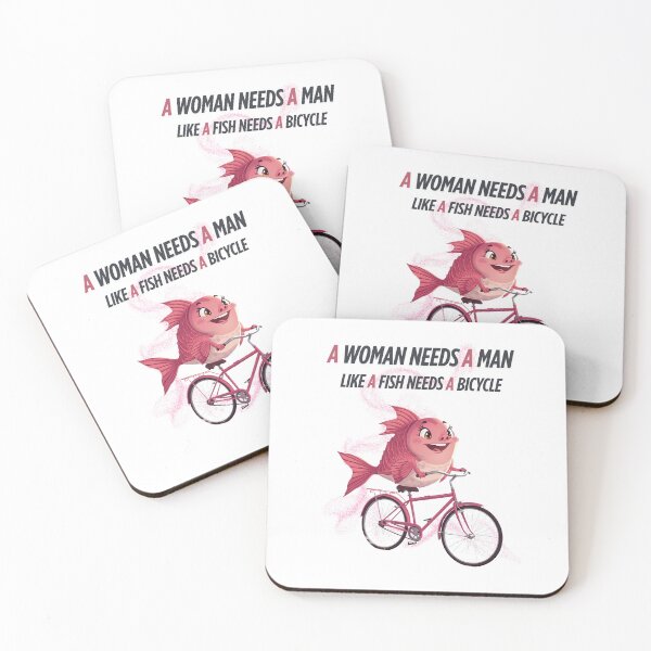 Item preview, A woman needs a man like a fish needs a bicycle designed and sold by madebyjulia7.