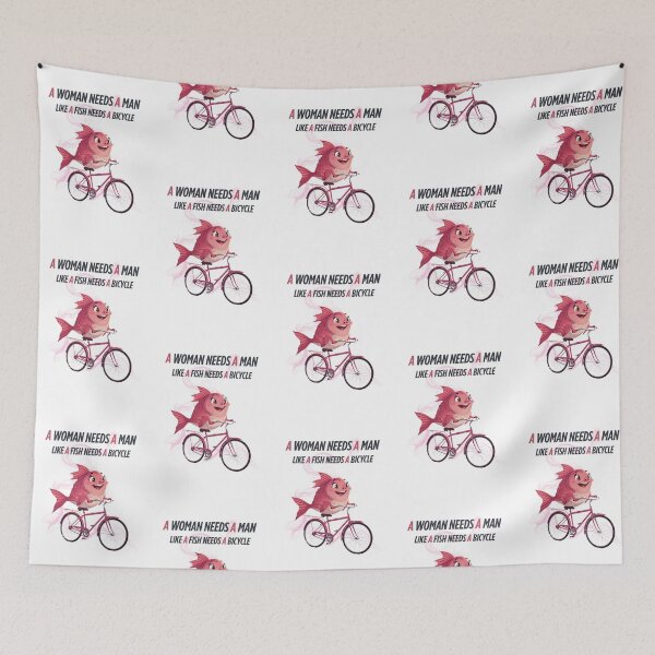 Item preview, A woman needs a man like a fish needs a bicycle designed and sold by madebyjulia7.