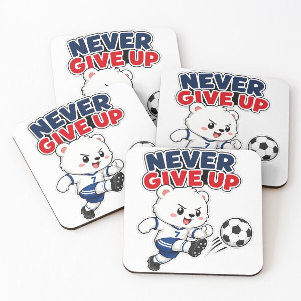 Item preview, Never Give Up - Cute Bear Soccer Player designed and sold by Atlant11.