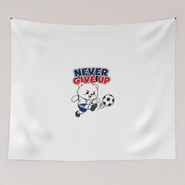 Item preview, Never Give Up - Cute Bear Soccer Player designed and sold by Atlant11.