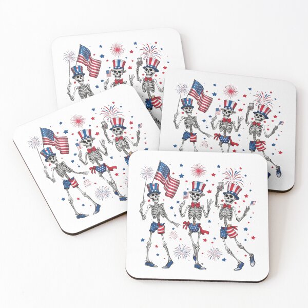 Item preview, Patriotic Skeletons Fourth of July – Funny USA Fireworks American Flag Design designed and sold by DoodloraStudio.
