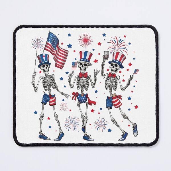 Item preview, Patriotic Skeletons Fourth of July – Funny USA Fireworks American Flag Design designed and sold by DoodloraStudio.