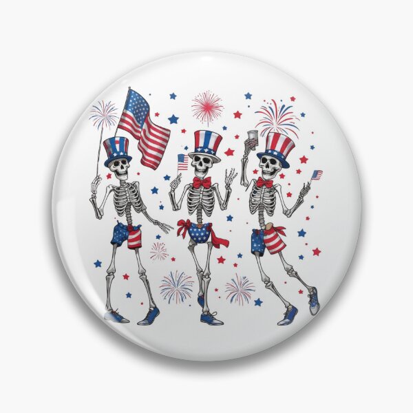 Item preview, Patriotic Skeletons Fourth of July – Funny USA Fireworks American Flag Design designed and sold by DoodloraStudio.