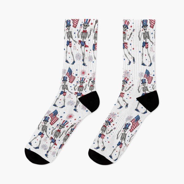 Item preview, Patriotic Skeletons Fourth of July – Funny USA Fireworks American Flag Design designed and sold by DoodloraStudio.