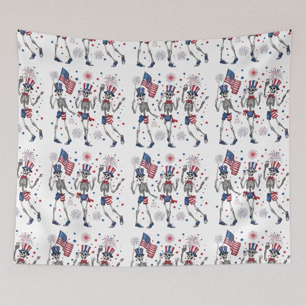 Item preview, Patriotic Skeletons Fourth of July – Funny USA Fireworks American Flag Design designed and sold by DoodloraStudio.